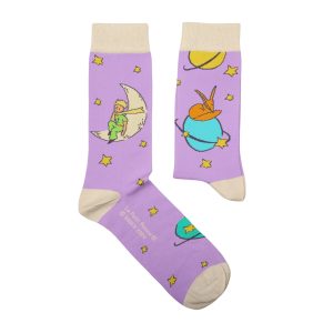 Chaussette haute fantaisie Le Petit Prince planètes violettes