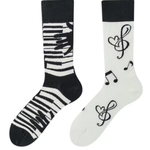 Chaussette haute fantaisie notes musicales