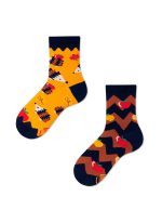 Chaussette haute fantaisie enfants hérissons et pommes