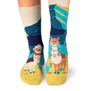 Chaussette haute fantaisie lamas artistes amoureux